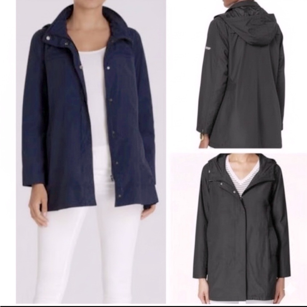 Eileen‎ Fisher - women’s black rain jacket organic cotton nylon windbreaker SZ S